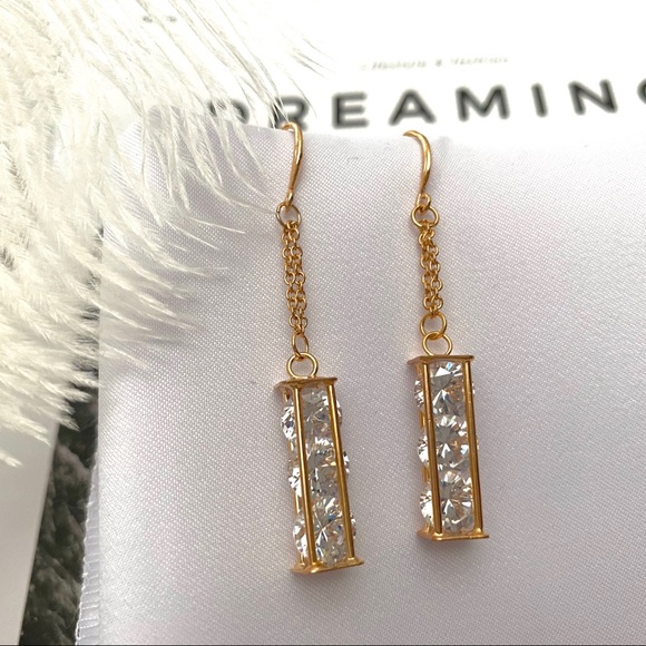 Dora Boutique Jewelry - Boutique//Diamond Glass Drop Earrings